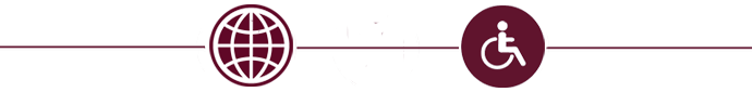 Symbole Weltkugel und Rollstuhl Symbole Weltkugel und Rollstuhl